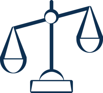 Hand drawn scale in navy blue.