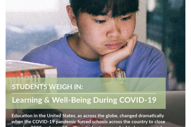 Front page cover of YouthTruth's Students Weigh In: Learning & Well-Being During Covid-19 Report