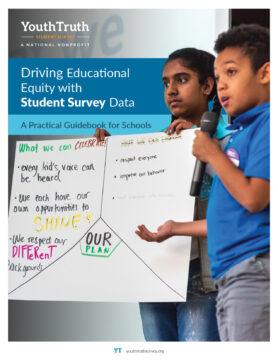 The front cover for YouthTruth's Driving Educational Equity with Student Survey Data guidebook