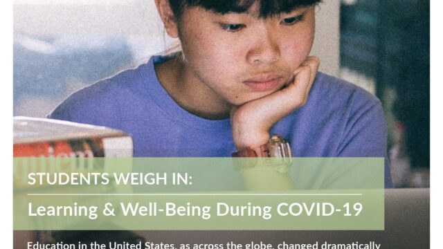 Front page cover of YouthTruth's Students Weigh In: Learning & Well-Being During Covid-19 Report